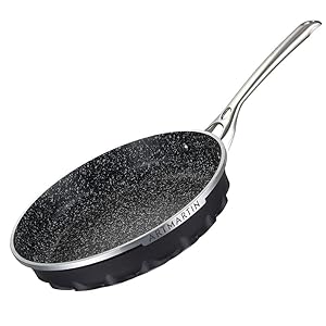10 Inch Nonstick Frying Pan – Marble Stone Non Stick Omelette Fry Pan, Induction, Non Toxic, PFOA Free, Oven Dishwasher Safe, All Cooktops Compatible