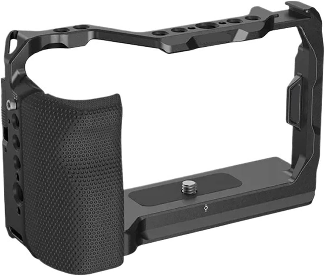 Video Camera Rig, Full Cage Silicone Side Handle,Compatible for Sony A7C with Locating Holes ARRI Quick Release Plate Arca and Cold Shoe,for Vlogging(Only Camera Cage)