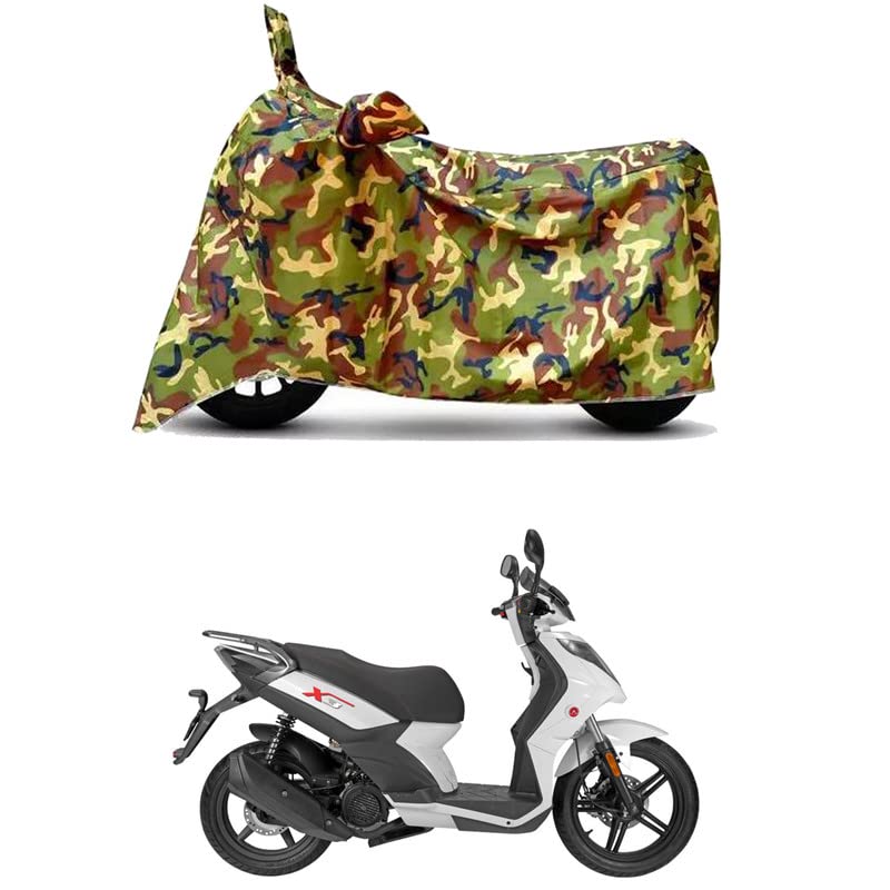 Image of Waterproof 100% PVC Coated Full Bike Scooty Two Wheeler Body Cover Compatible for Aftek Scooter X-3 /UV-Rays /Heat Protection /Birds Dropping /Scratchproof /Dust Proof [6X6 Jungle Print]