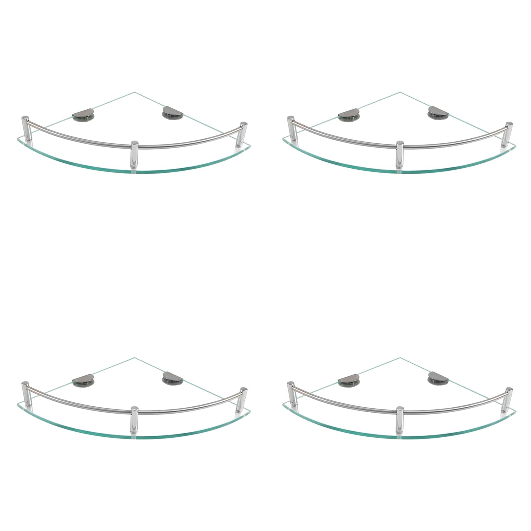 Hndhbfgrt 4X Bathroom Shelves, Bathroom Glass Corner Shelf Triangle Wall Mounted,Tempered Glass Shelf for Storing Shower Gel/Soap