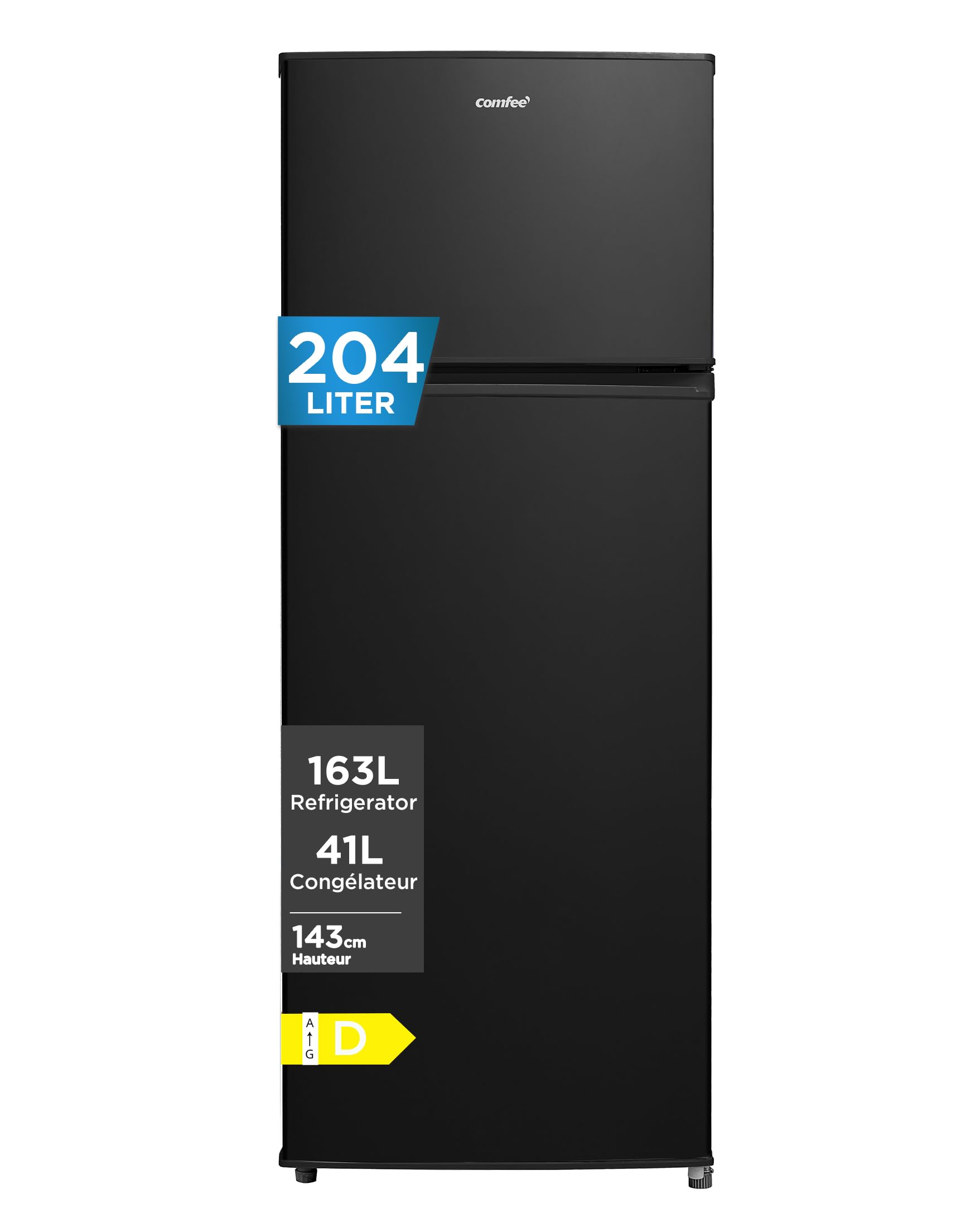 Réfrigérateur 2 portes Comfee pour cuisine et appartement compact au design noir moderne - 8