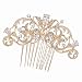 Gold CZ Rhinestone Hair Comb Pins Bridal Wedding Hair Accessories Jewelry 2253RGCL
