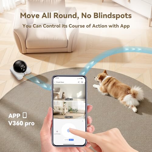 AEZ Robot Camera on Wheels 1080P Dual Lens,Indoor Movable Security Camera with 2-Way Talk,Blinky Bot with Night Vision,Distance Bot App Control for Cats/Dogs/Baby/Elderly (SD/Cloud Storage) - Image 6