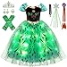 Latocos 10pcs Light Up Frozen Anna Costume for Girls Kids Princess Dress Up Cloths for Little Girls Halloween Cosplay