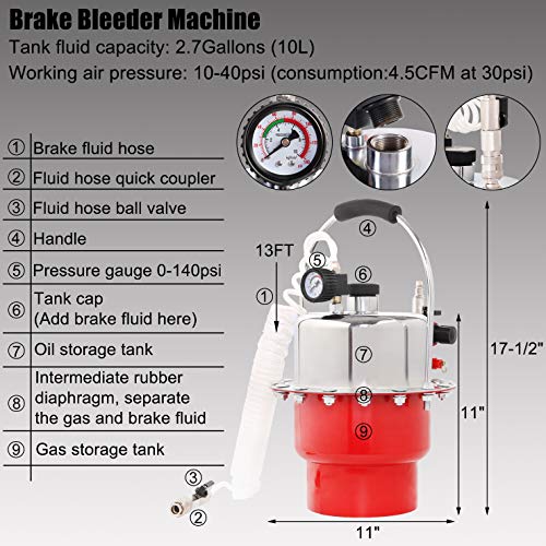 Image of YSTOOL Brake Bleeder Kit Pneumatic Pressure Clutch Fluid Bleeding Tool Set