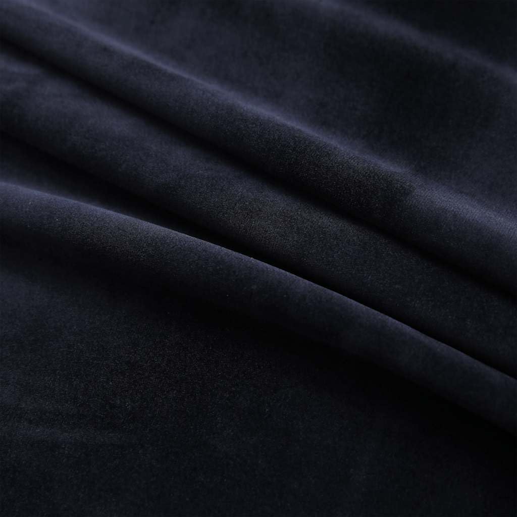 Lot de 2 Rideaux Occultants en Velours 140x225 cm, Rideaux avec Œillets Métalliques pour Salon et Chambre à Coucher, Doubles Rideaux Doux et Élégants, Noir