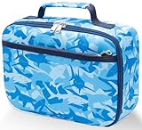 ZLIUCCR Kids Lunch Box for Boys Girls Insulated Lunch Bag Reusable Cooler Lunch Box for Toddler Child School Daycare Picnic (Shark Blue)