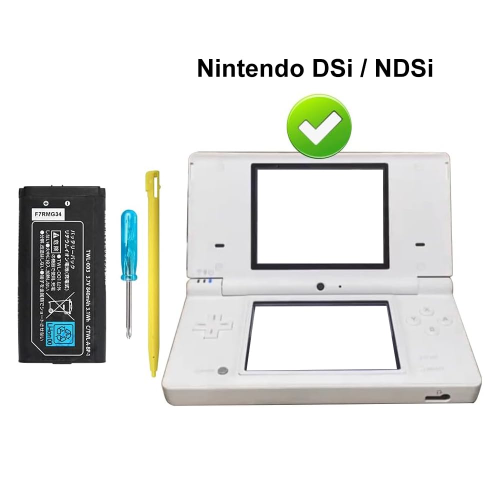OSTENT 840mAh Batería de Lithium-Ion Recargable + Herramienta + Pen Pack Kit para Nintendo DSI NDSI
