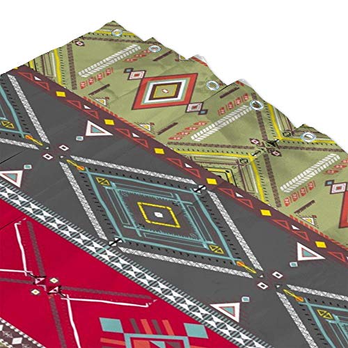 Rideau de douche en polyester multicolore avec motifs géométriques