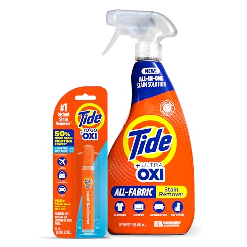 MADE BY NEHEMIAH Tide Rescue Laundry Stain Remover Spray with Oxi + Travel Size Tide To Go Pen, Spot...