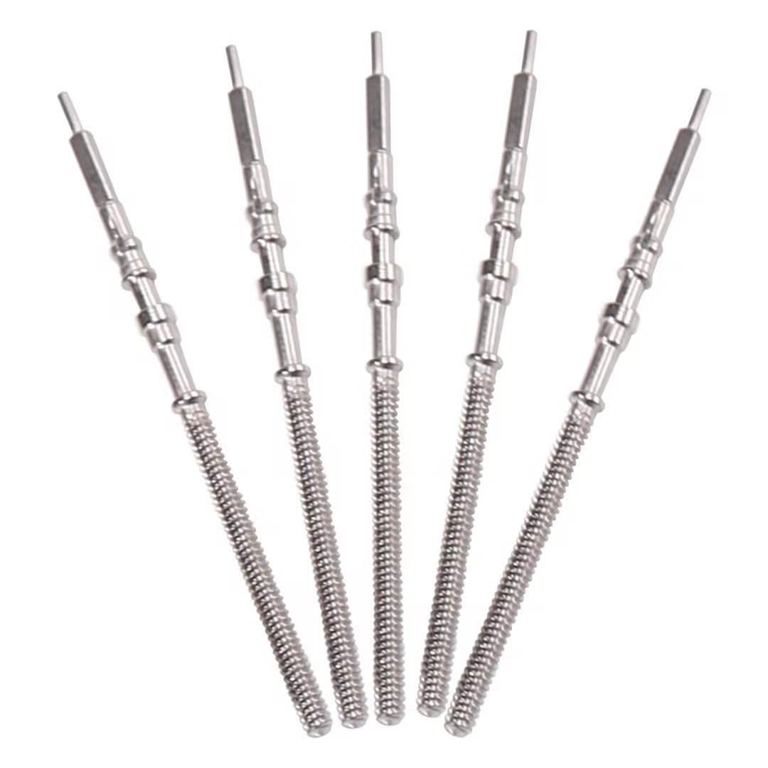 WLngtv 5Pcs Silver Movement Watch Steel Stem Crown Kit of Parts for NH35 NH36 NH38 NH39,Stem Spare Parts Kits,Movement Holder,Repair Tools and Kits Watch Accessories