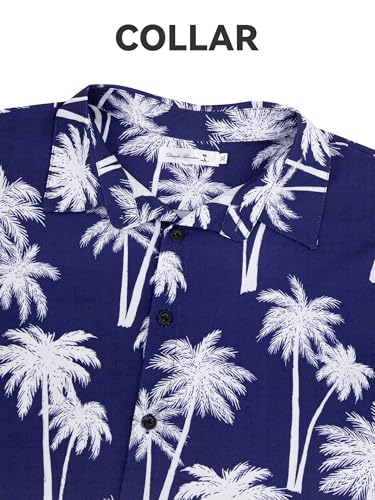 Image of Yoimira Hawaiian Shirts for Men, Print Mens Casual Short Sleeve Button Down Shirts Floral Aloha Beach Shirt