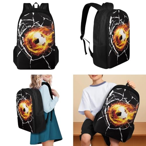 Soccer backpack for Boys Elementary Middle School 8-12 Years Old Cool Teen Bookbag Set with Lunch Box and Pencil Bag Kids Travel Book Bag Back to School Supplies2