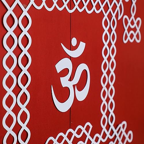 Image of Desi Favors White Ratham Muggu Cutout | Varalakshmi Vratam, Ganesha Cutouts Decor | Indian Rangoli Kolam Pooja, Diwali, Wedding Decor | Indian Golu Decorations | 36x33 in - 26x11.5 in (Pack of 1)