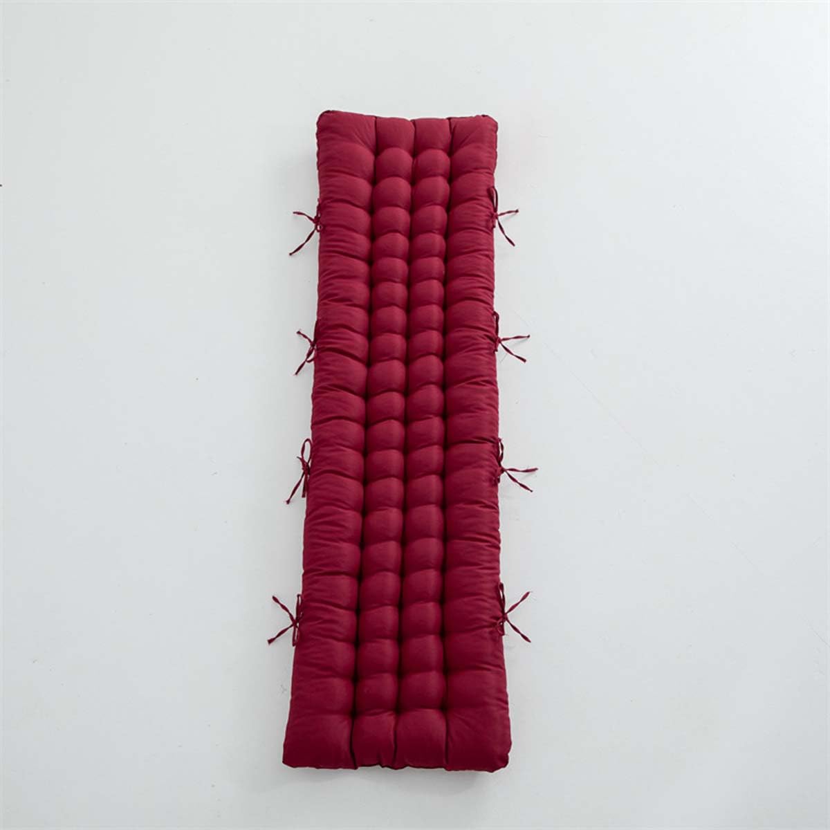 Cojín rojo para banco de jardín para sillas de 2 a 3 plazas, tapete de piel de repuesto para patio al aire libre o interior reclinable (160 x 55 cm)