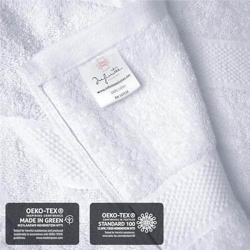 Infinitee Xclusives Premium Bath Sheets Set Of 2 Extra Large Bath Towels (90X180Cm), 100% Cotton Super Absorbent, Quick-Dry Bath Sheet For Hotel & Spa |Brilliant White| - 5