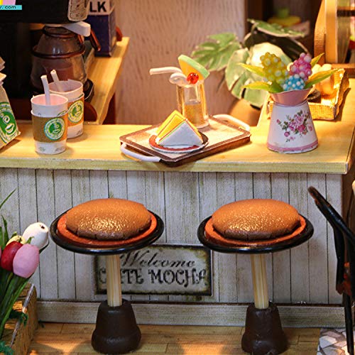 Wyd Diy Model Kits Dollhouse Kits Miniature House Kit Model With Led Lights And Dollhouse Kit For Coffee Time Cottage (Coffee Shop) #TOP5