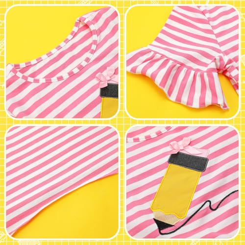 Girls Back to School Dresses Casual Set Pencil Dress with Socks Cotton Outfit for Kindergarten Back to School Gift3