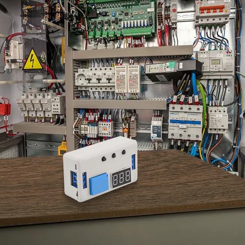 Opatiny Relé temporizador digital de 12 V con pantalla LED, retardo ajustable de 0,1 s a 999 minutos, ciclo de encendido y apagado de 50 mA para PLC, sensor PNP, disparador de botón (blanco)