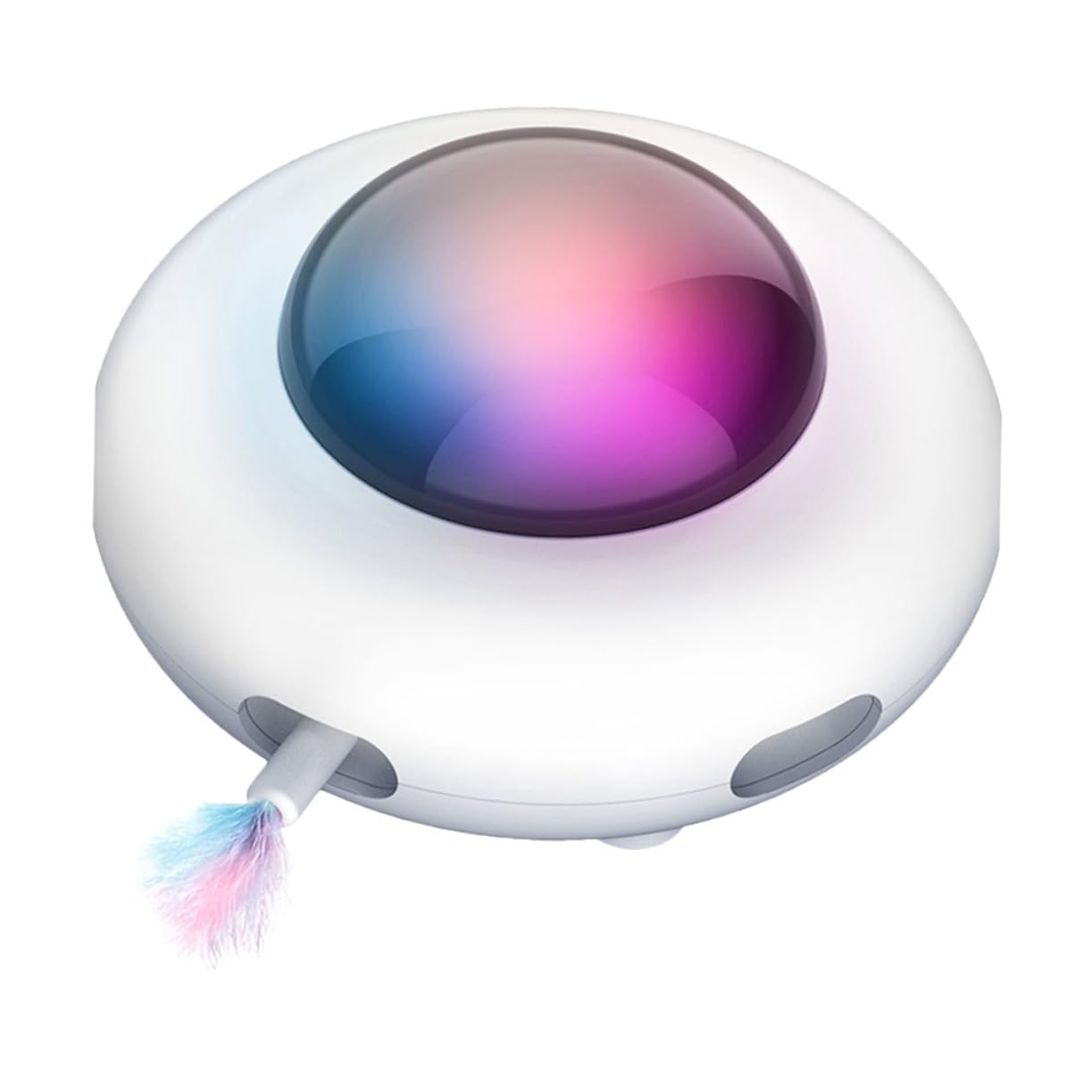 VANZACK 1 Jeu Jouet De Chat Drôle Jouet Interactif Chat Électrique Jouets Électriques pour Chiens Jouets De Dentition Chaton Soi Faire Tourner Automatique Abdos Chat Taquin Blanche