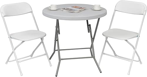 Miniatura 14 de Juego de 4 sillas plegables, sillas plegables de plástico negro con marco de acero, paquete de 4 asientos comerciales apilables portátiles, Negro