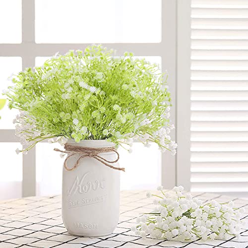 Taoirha Künstliche Schleierkraut für Babys, künstliche Schleierkraut, weiße Blumen, künstlicher Blumenstrauß für Hochzeit, Zuhause, Garten, Tisch, Tafelaufsätze, Bauernhaus, DIY-Dekoration, 4 Stück Cover