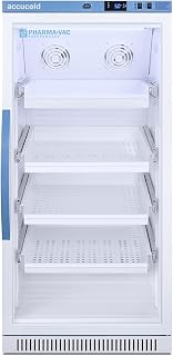 Summit Appliance ARG8PVDR Pharma-Vac 8 Cu.Ft. Upright Glass Door Vaccine All-Refrigerator with Four Removable Ventilated Drawers, Silver-Ion Handle and Hospital Grade Cord