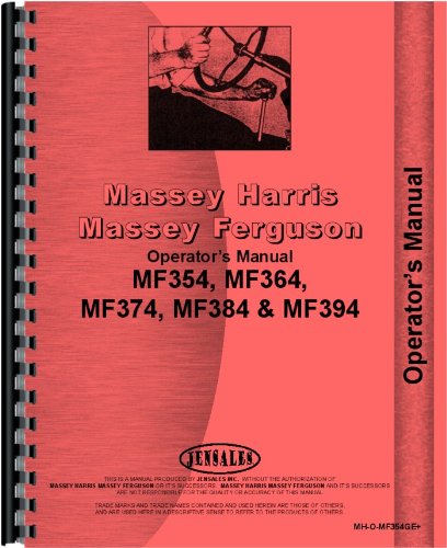 Massey Ferguson 354-394 Series Tractor Operators Manual cover