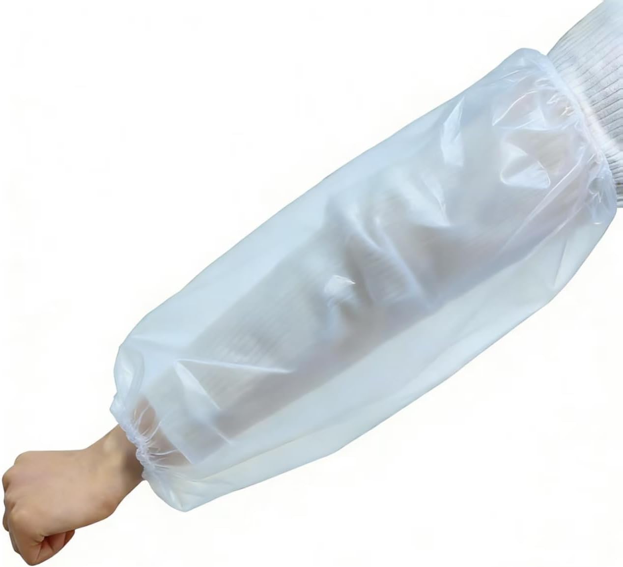 Disposable Waterproof Arm Sleeve Covers, 100PCS Plastic Oversleeves for Painting Repairing Cleaning