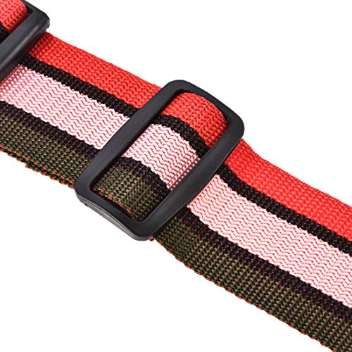 Image of uxcell Luggage Straps Suitcase Belts with Buckle Label, 2x78 2Mx5cm Adjustable PP Travel Bag Packing Accessories, Multi Color (Red Pink Dark Green) 4Pcs