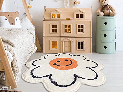 Fomaile Smiley Face Rug Sunflower Rug Cute Bath Mat Strong Water Absorption Bath Rug Super Absorbent And Fluffy Mat Machine Washable Bahtub Mats For Shower, Tub, Bedroom 31.5In #TOP3