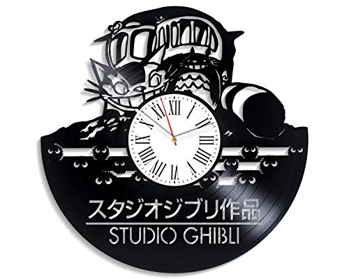 Kovides Ghibli Clock Original Clock Minimalist Decor For Kids Room Anime Wall Clock Large For Kids Ghibli Art For Boys Girls Vintage Vinyl Record Clock #TOP30