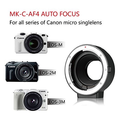 MEKE Lens Adapter EF-EOS M Auto-Focus Lens Converter for Canon EF/EF-S Lens to Canon EOS-M Mirrorless Cameras M1,M2,M3,M6II,M50,M100,M200