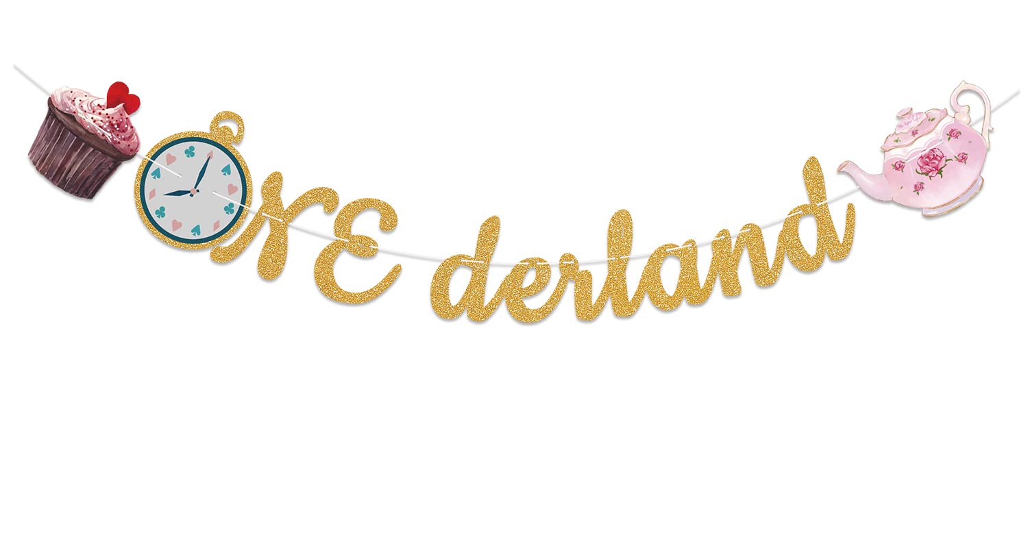 Alice in Onederland Banner - Wonderland 1st Birthday Decor for Girls, 1st Birthday Banner for Alice in Onederland, Alice in Onederland Decor, Girls' 1st Birthday Decorations