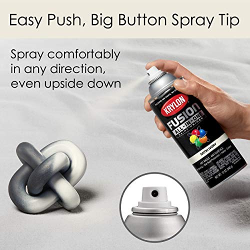 Krylon K02739007 Fusion All-In-One Spray Paint For Indoor/Outdoor Use, Satin Ivory 12 Ounce (Pack Of 1) #TOP3
