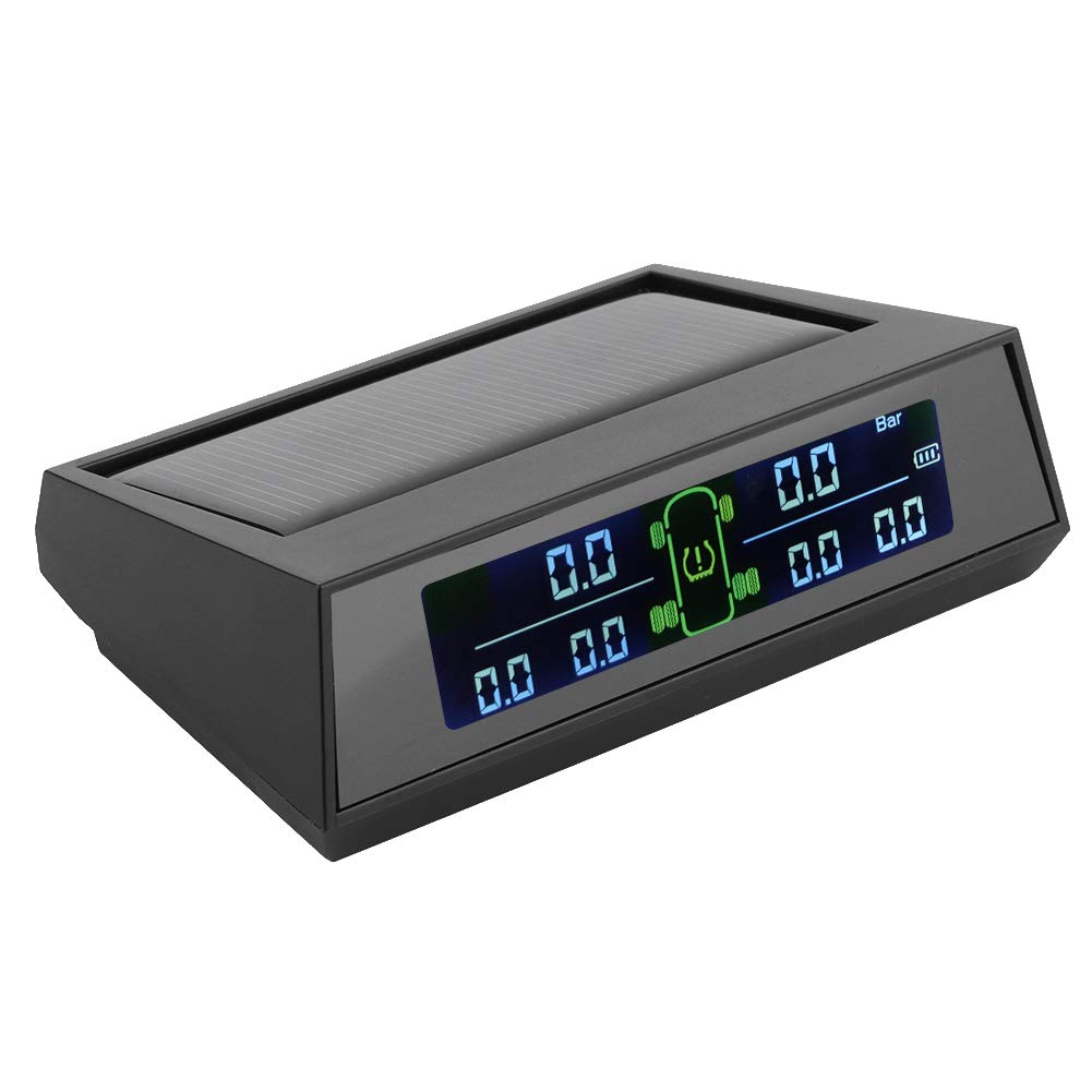 Akozon Systemy monitorowania ciśnienia w oponach, czujnik TPMS ładowania słonecznego z czujnikiem zewnętrznym LCD 6 do kampera