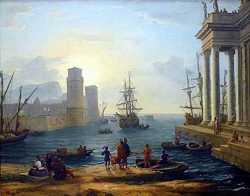 Toile Claude Lorrain 60x90cm Lembarquement Dulysée pour décoration murale