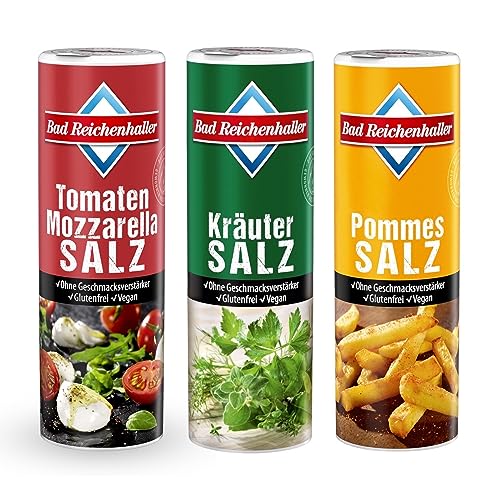 Bad Reichenhaller Gewürz-Set 3er Bundle | jeweils 300g Tomaten Mozarella Salz, Kräutersalz,...
