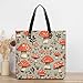 Cartoon Mushrooms Leather Tote Bag Soft Handbag Vintage Shoulder Purses Fashion Top Handle Bag Large Capacity