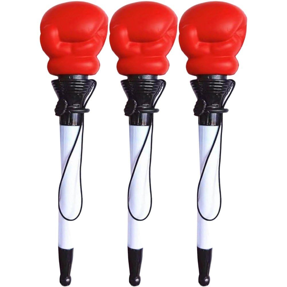 Lipfer 3pcs Ballpoint Pen Writing Pen Funny Oil Pen Boxing Gloves Ballpoint Pen Stationery Pen School Office Supplies