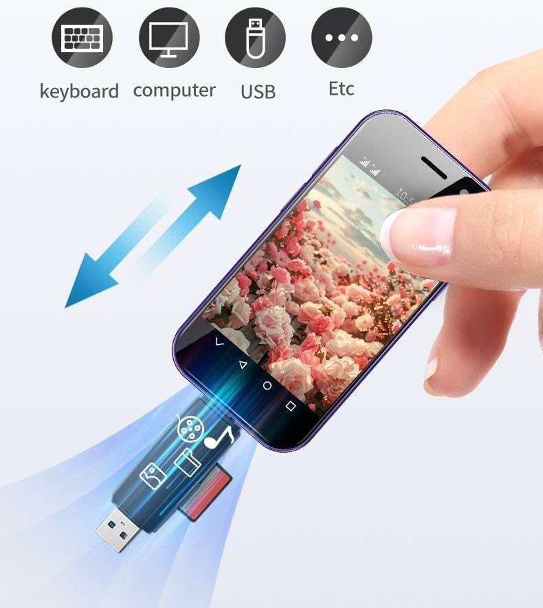 Mini teléfono A15, mini teléfono inteligente desbloqueado con pantalla táctil HD de 3.0 pulgadas, pequeño teléfono celular Android pequeño,