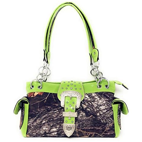 Western Belt Buckle Purse Camouflage Camo Handbag (Green) Cover