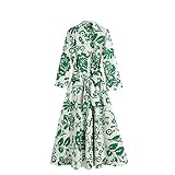 Schickes, fließendes Boho-Kleid. Das Maxikleid hat einen Wickel-V-Ausschnitt, um Ihr zartes Schlüsselbein zu zeigen und einen Hauch von Weiblichkeit zu verleihen. Langärmeliges Bohemian-Kleid ist definitiv geeignet für Sommer und Herbst, leichter zu tragen. Anmutige Blumenmuster sind trendig, die nie aus der Mode kommen. Langes, fließendes Kleid mit Rüschensaum, lässt jede Bewegung stilvoll aussehen.