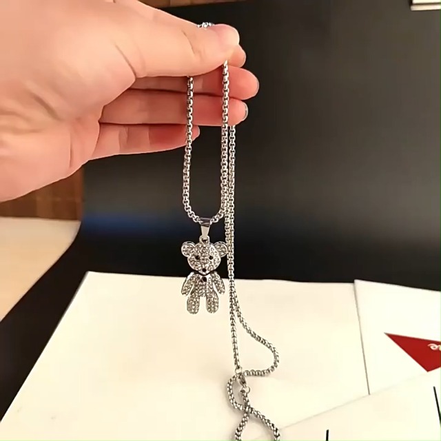 Amazon.com: Zeshimb Cubic Zirconia Bear Necklace Full Diamond