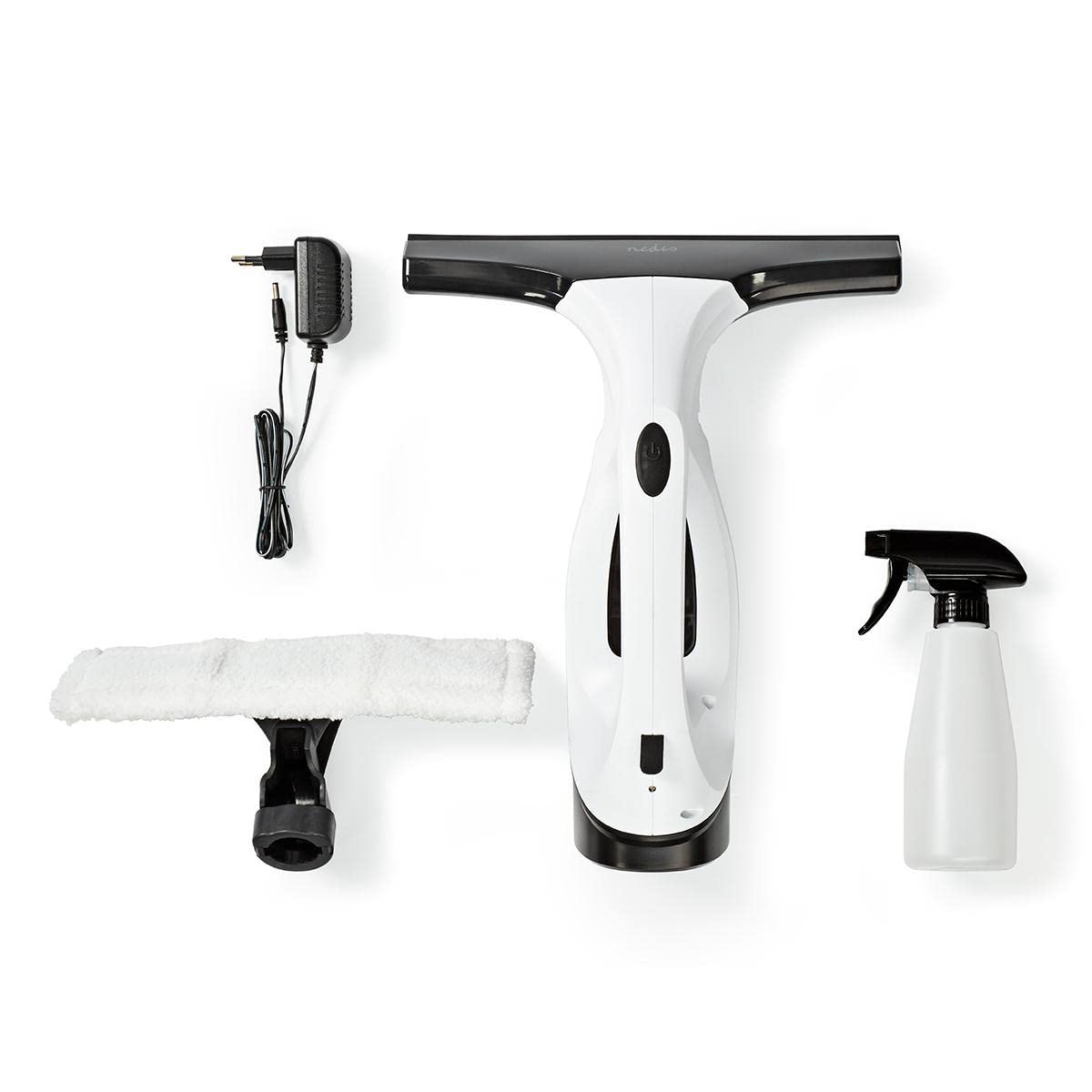NEDIS Fenster Staubsauger | 20 W | Kapazität Schmutzwassertank: 200 ml | Abnehmbarer Schmutzwassertank | Schwarz/Weiss 1.20 m Schwarz/Weiss