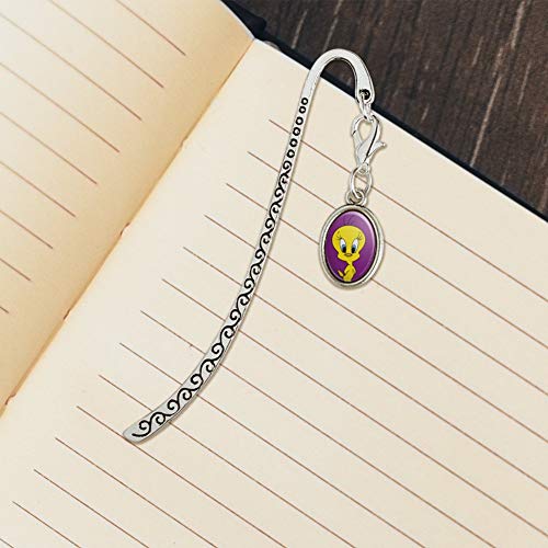 Looney Tunes Tweety Bird Metal Bookmark Page Marker With Oval Charm #TOP2