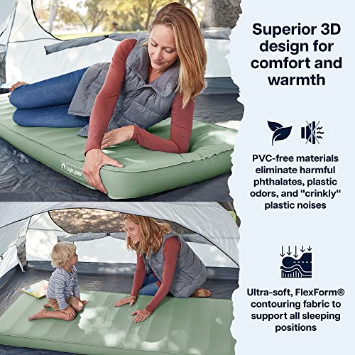 Lightspeed Outdoors ECO 3D Deluxe Flexform Sleep Pad, Sleeping Mat, Green Bay - Thumbnail 3
