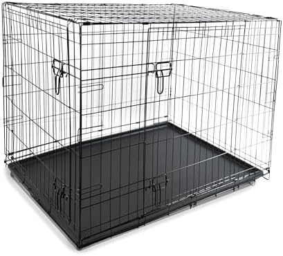 DIVCHI Dog Crate/Cage with Tray – Durable, Foldable Dog Cage with ... - Easy Clean Dog Crate Accessories