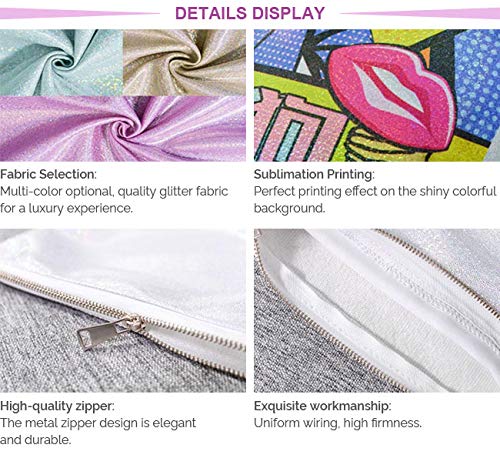10Pcs Sublimation Blank Cosmetics Bag 6.3" X 9" Glitter Sublimation Printing Cosmetics Canvas Makeup Bag Travel Toiletry Pouch Pen Coin Bag Blank Diy Bag With Zipper (Champagne) #TOP4