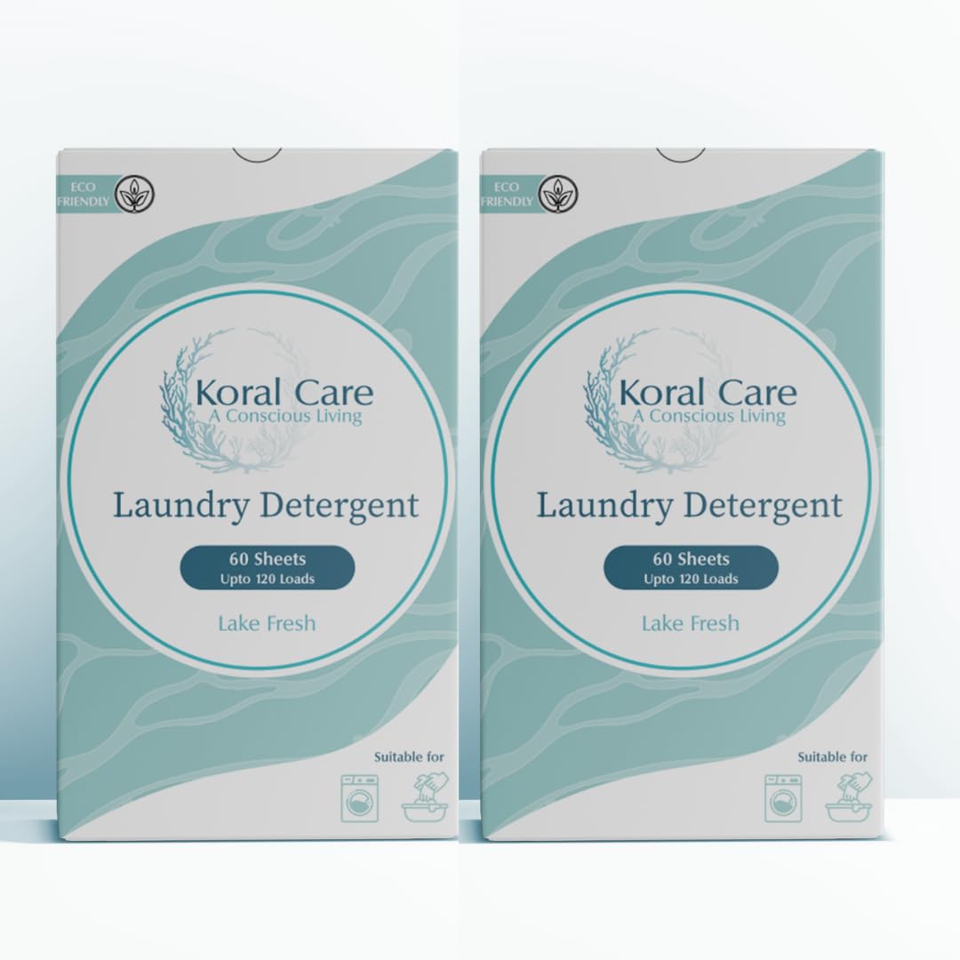 Koral Care Double Pack Biodegradable Laundry Detergent Sheets, Pack of 120 Sheets, Gentle on Clothes, Removes Tough Stains, Eco-friendly (2)-image-12